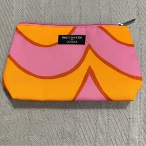Marimekko for Clinique cosmetic bag, pink/orange, NWOT‎